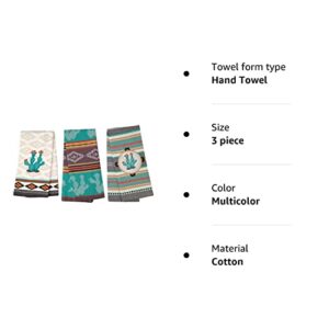 Simply Southwest Cactus Kitchen Towels Set of 3, Colorful Terry Towel - Woven Jacquard Towel - Ornamented Cactus Tea Towel