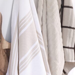 All-Clad Dual-Purpose Kitchen Towels: Highly Absorbent - 100% Cotton, 17"x30" Dish Towels for Cleaning & Drying Dishes & Glassware, 3-Pack, Almond