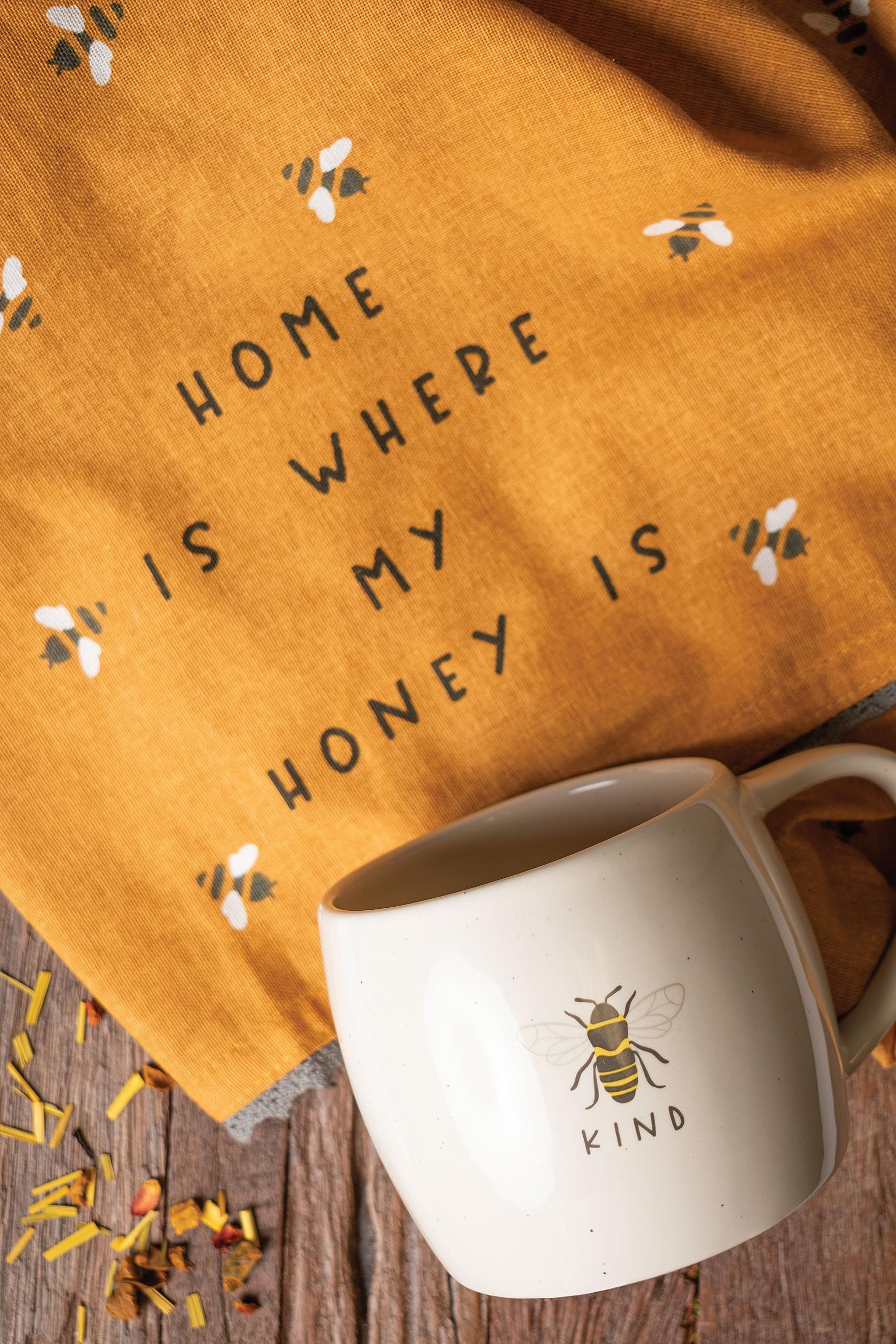 Karma Bee Tea Towel - 100% Cotton Hand Towels for The Kitchen - Modern Home Decor - Dark Yellow 28.00" x 20.00"