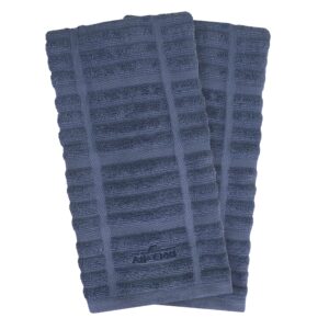 all-clad solid kitchen towels: highly absorbent, super soft long lasting - 100% cotton, 17"x30" tea towels for cleaning & drying dishes, pans, glassware, or countertops, (2-pack), indigo