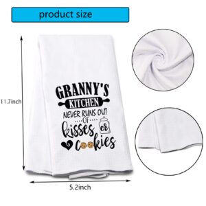 POFULL Granny's Kitchen Towel Granny's Kitchen Never Runs Out of Kisses and Cookies Dish Towel (Granny Towel)