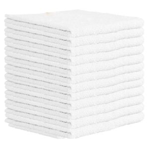 Nabob Wipers Kitchen Bar Mop Terry Towels 12 Pack - 100% Cotton - Size 14x17 - Perfect for Your Home, Kitchen, Bathroom, Bars, Restaurants & Auto - Super Absorbent (White)