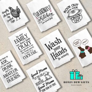 Honey Dew Gifts, Gigi's Kitchen Love Served Daily, Cotton Flour Sack Dish Towels, 27 x 27 Inch, Made in USA, Kitchen Dish Towels, Grandma Towel, Gigi Mimi Granny Nana Kitchen Gifts, Gigi Quotes