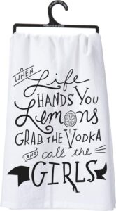 primitives by kathy lol made you smile cotton, dish towel, 28" x 28", grab the vodka
