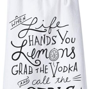 Primitives by Kathy LOL Made You Smile Cotton, Dish Towel, 28" x 28", Grab The Vodka