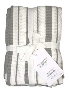 williams-sonoma classic striped dishcloths, dishrags, drizzle grey (set of 4)