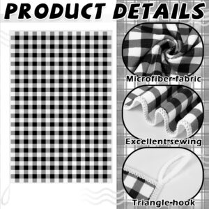 4 Pieces Buffalo Plaid Kitchen Towels Black White Plaid Towels Home Family Love Hand Towels Set Farmhouse Fast Drying Decorative Towels for Cooking