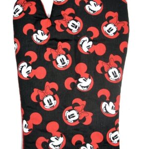 Disney Oven Mitt Pot Holder & Dish Towel 3 pc Kitchen Set (Mickey Minnie Red)