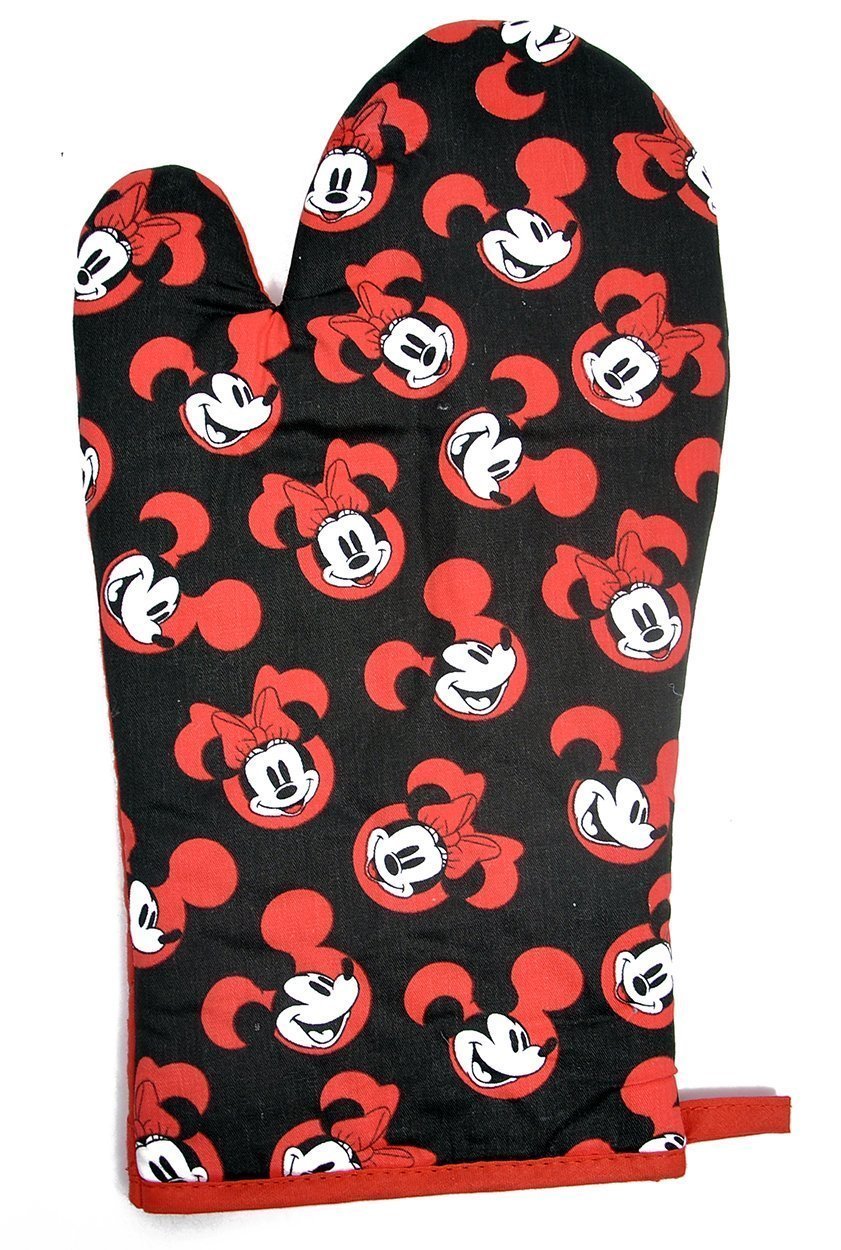 Disney Oven Mitt Pot Holder & Dish Towel 3 pc Kitchen Set (Mickey Minnie Red)