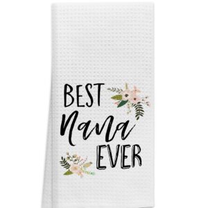 OHSUL Best Nana Ever Floral Absorbent Kitchen Towels Dish Towels Dish Cloth,Grandma Nana Mother's Day Hand Towels Tea Towel for Bathroom Kitchen Decor,Grandma Gifts