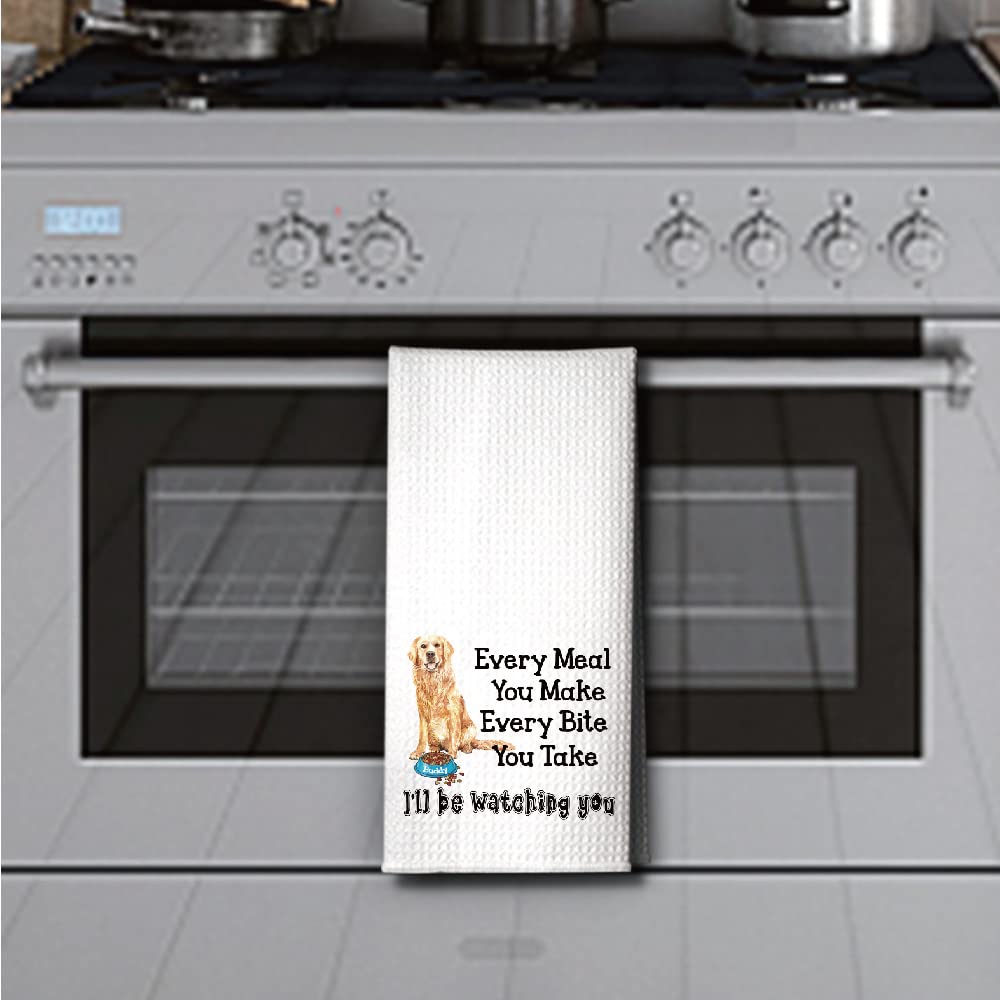 Hafhue Every Meal You Make, Every Bite You Take Funny Golden Retriever Kitchen Towel Gifts for Women Sisters Friends Mom Aunts Wife Girlfriend, Housewarming Gift for Hostess Dog Mom