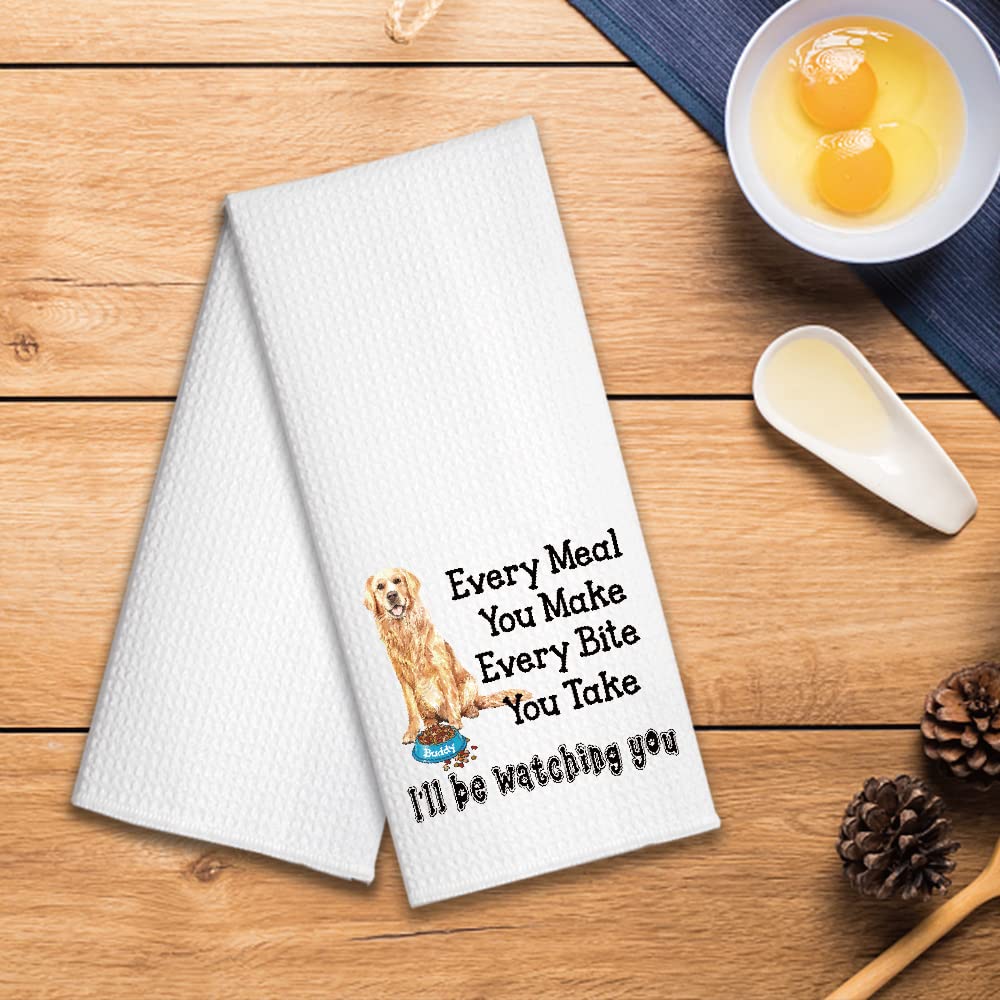 Hafhue Every Meal You Make, Every Bite You Take Funny Golden Retriever Kitchen Towel Gifts for Women Sisters Friends Mom Aunts Wife Girlfriend, Housewarming Gift for Hostess Dog Mom