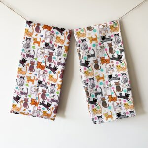 Sunshine Vibes Cat Tea Towels Set of 2 100% Cotton cat Lover Pattern with Hanging Loop; to Tackle All of Your Drying, Wiping and Cleaning Kitchen tasks for cat Lover!