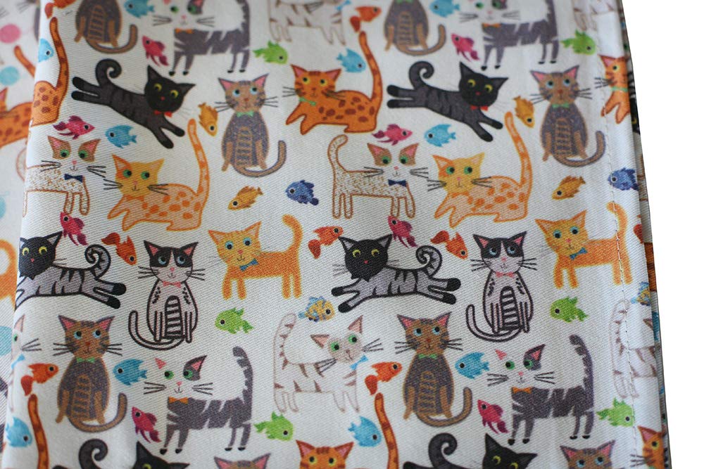 Sunshine Vibes Cat Tea Towels Set of 2 100% Cotton cat Lover Pattern with Hanging Loop; to Tackle All of Your Drying, Wiping and Cleaning Kitchen tasks for cat Lover!