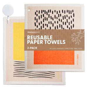 maisonovo swedish dishcloths | swedish dish towels - abstract docle(b) pack of 2 | reusable paper towels | reusable dishcloths | swedish dishcloths for kitchen