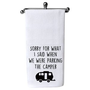 xikainuo sorry for what i said when we were parking waffle cotton kitchen towels, camping kitchen decor for campers, hikers, friend camping camping rv accessories gifts