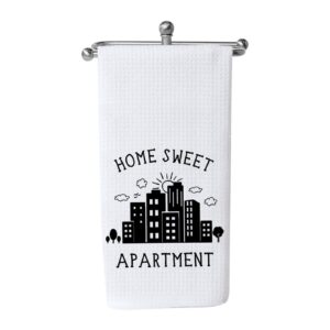 wcgxko funny dish towel home sweet apartment kitchen towel sweet housewarming gift new apartment gifts decor (sweet apartment)