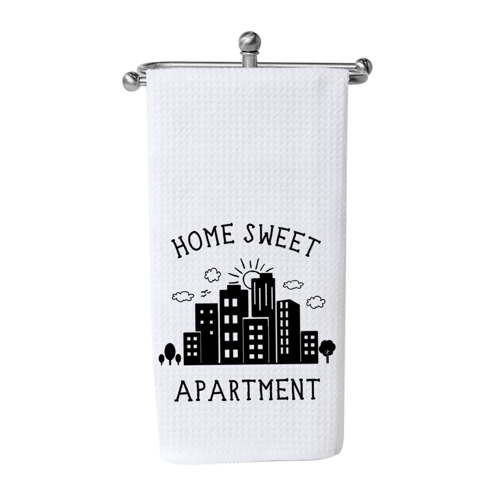 WCGXKO Funny Dish Towel Home Sweet Apartment Kitchen Towel Sweet Housewarming Gift New Apartment Gifts Decor (Sweet Apartment)