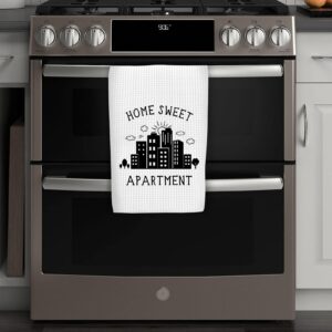 WCGXKO Funny Dish Towel Home Sweet Apartment Kitchen Towel Sweet Housewarming Gift New Apartment Gifts Decor (Sweet Apartment)