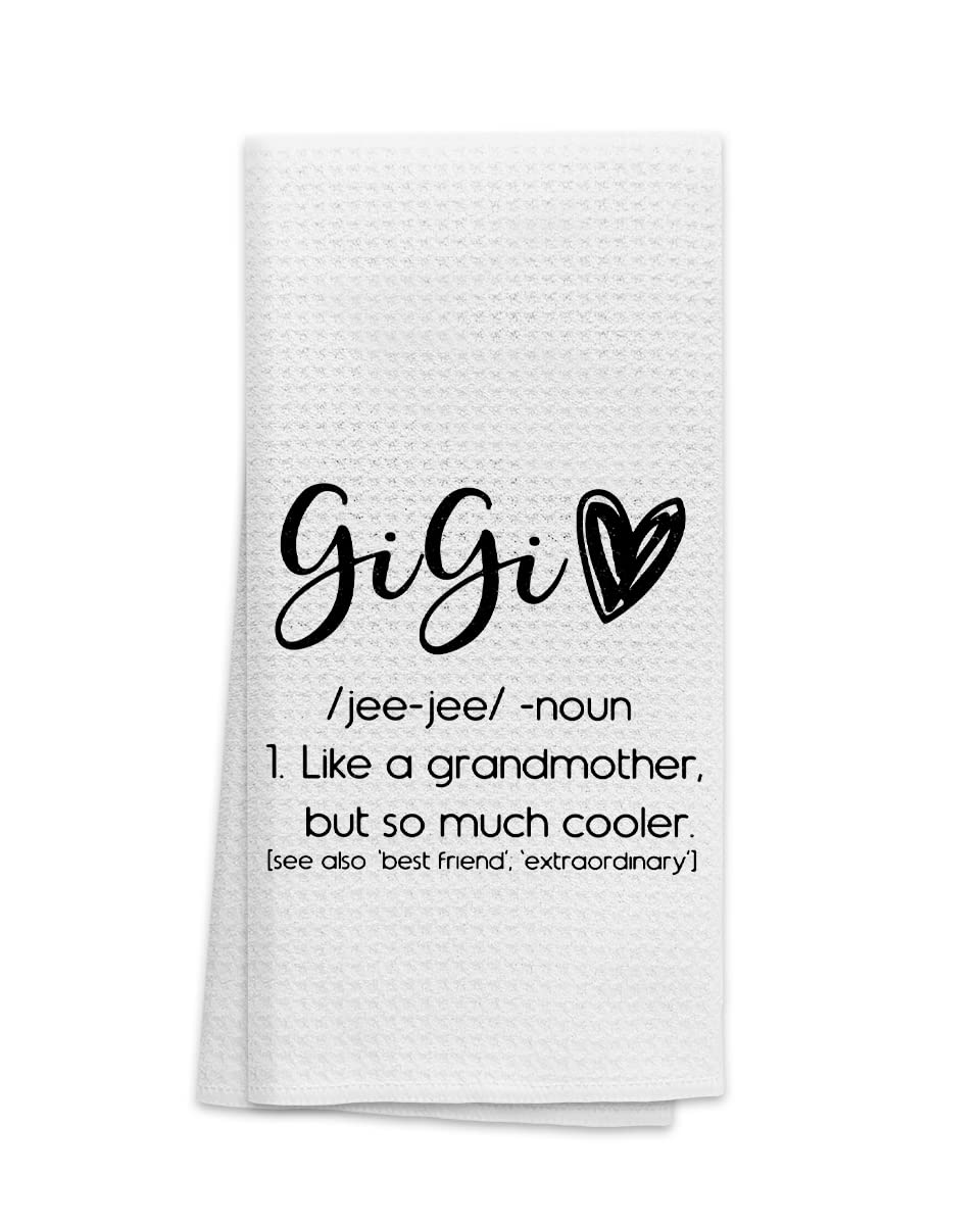 OHSUL Gigi Definition Highly Absorbent Kitchen Towels Dish Towels Dishcloth,Gigi Hand Towels Tea Towel for Bathroom Kitchen Decor,Grandma Gigi Birthday Gifts