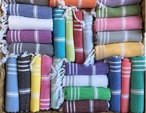 havluland bath washcloths,hand face towels,100% turkish cotton 40x16 in,farmhouse kitchen washcloths - pack of 12