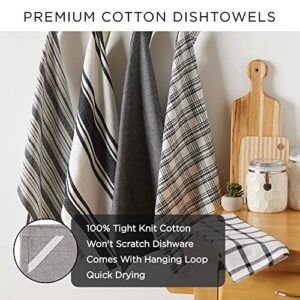 DII Everyday Kitchen, Urban Stripe & Basic Dishtowels, 18x28, Sage, 4 Piece