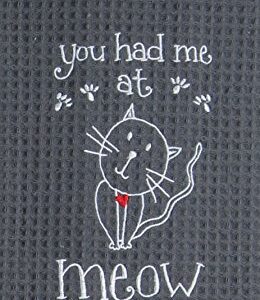 Kay Dee Designs Cat Lover Embroidered Towel Set - One Each You Had Me at Meow & Cat Love