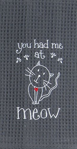 Kay Dee Designs Cat Lover Embroidered Towel Set - One Each You Had Me at Meow & Cat Love