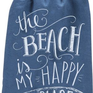 Primitives by Kathy Blue Chalk Art Dish Towel, 28", The Beach is My Happy Place