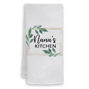 hiwx nana's kitchen decorative kitchen towels and dish towels, watercolor plant leaf nana mother's day hand towels tea towel for home kitchen decor 16×24 inches