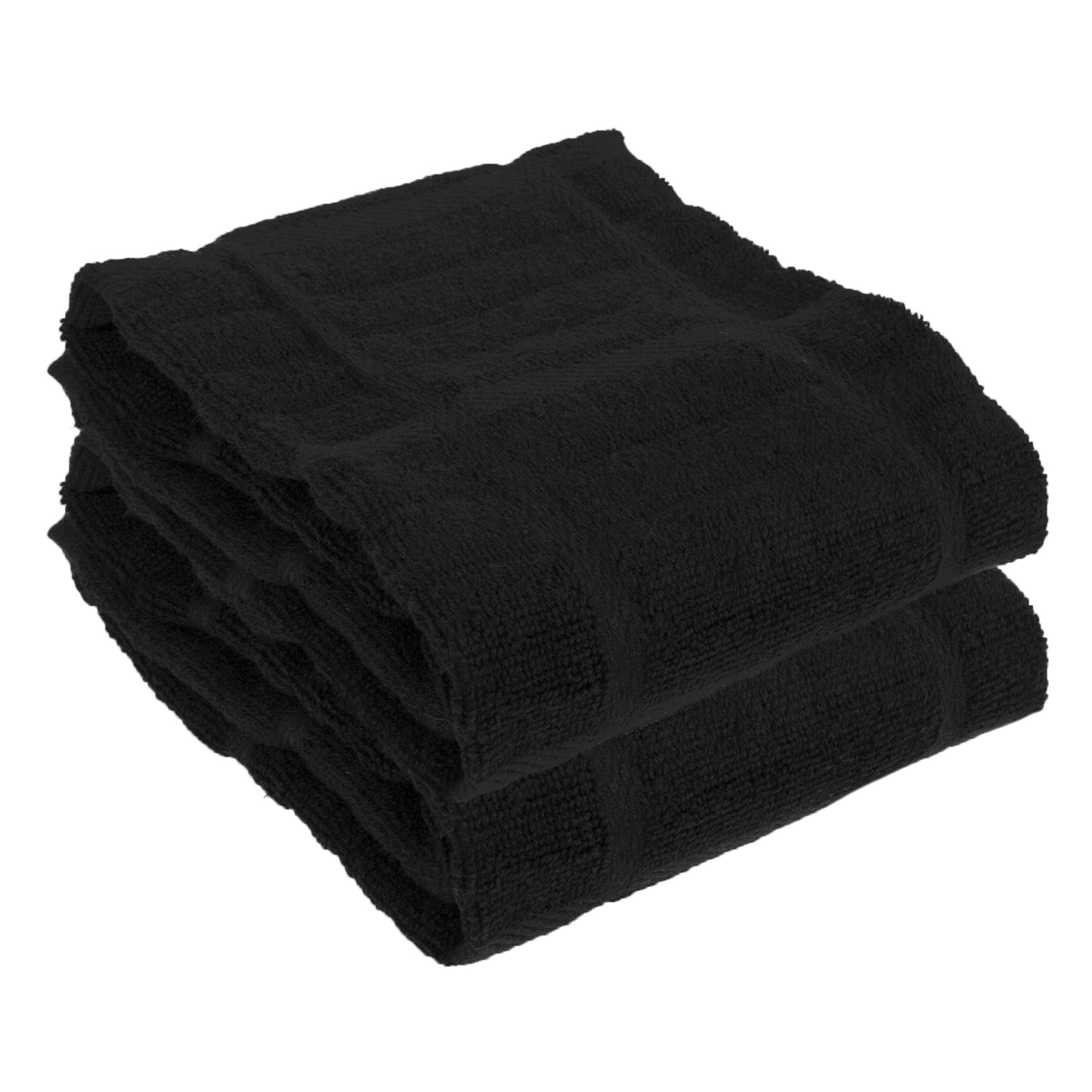 All-Clad Solid Kitchen Towels: Highly Absorbent, Super Soft Long Lasting - 100% Cotton, 17"x30" Tea Towels for Cleaning & Drying Dishes, Pans, Glassware, or Countertops, (2-Pack), Black