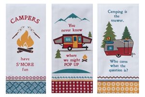 kay dee designs camping life kitchen tea towels, set of 3