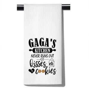 pofull gaga’s kitchen gift gaga appreciation gift gaga's kitchen never runs out of kisses and cookies dish towel (gaga towel)