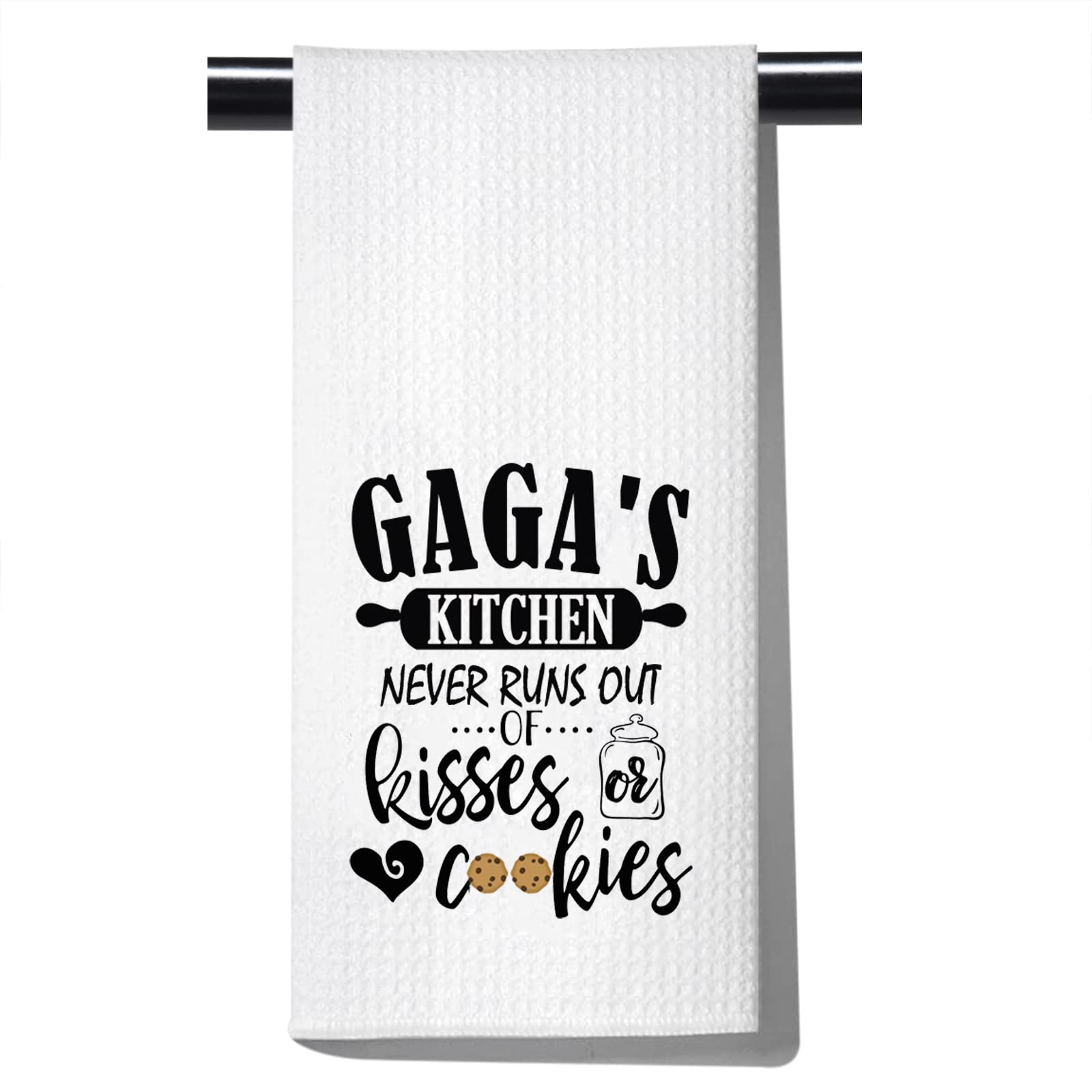 POFULL Gaga’s Kitchen Gift Gaga Appreciation Gift Gaga's Kitchen Never Runs Out of Kisses and Cookies Dish Towel (Gaga Towel)