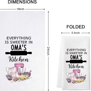 TSOTMO Oma Gift Oma Everything is Sweeter in Oma’s Kitchen Grandma Kitchen Towel Dish Towel (Sweeter OMA)