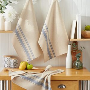 DII French Stripe, Kitchen Collection, Nautical BlueDishtowel Set, 3 Count