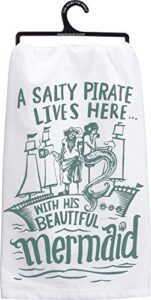 primitives by kathy 35666 lol made you smile dish towel, 28", beautiful mermaid