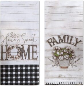 home sweet home kitchen terry towel and tea towel 2-pc set farmhouse family