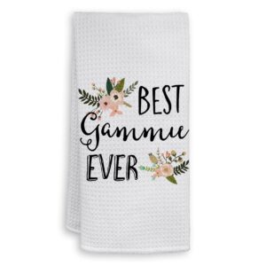 hiwx best gammie ever decorative kitchen towels and dish towels, watercolor boho floral gammie grandma mother's day hand towels tea towel for bathroom kitchen decor 16×24 inches