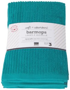 now designs bar mop kitchen towels, set of three, peacock green