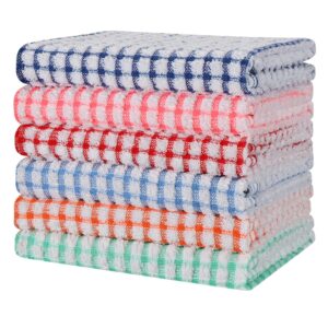 gentlife 6-pack kitchen dish towels, 16 inch x 25 inch bulk absorbent cotton kitchen towels super soft dish cloths, dish towels for drying dishes bright colorful tea towels kitchen hand towels
