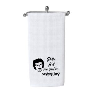wcgxko hello is it me you're cooking for printed funny kitchen towel dish towel (you're cooking for towel)