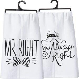 Primitives by Kathy LOL Made You Smile Double-Sided Dish Towel, 28" x 28", Mr./Mrs.