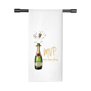 funny champagne lover gift home champagne bar decor champagne themed flour sack kitchen towel dish towel (mvp towel)