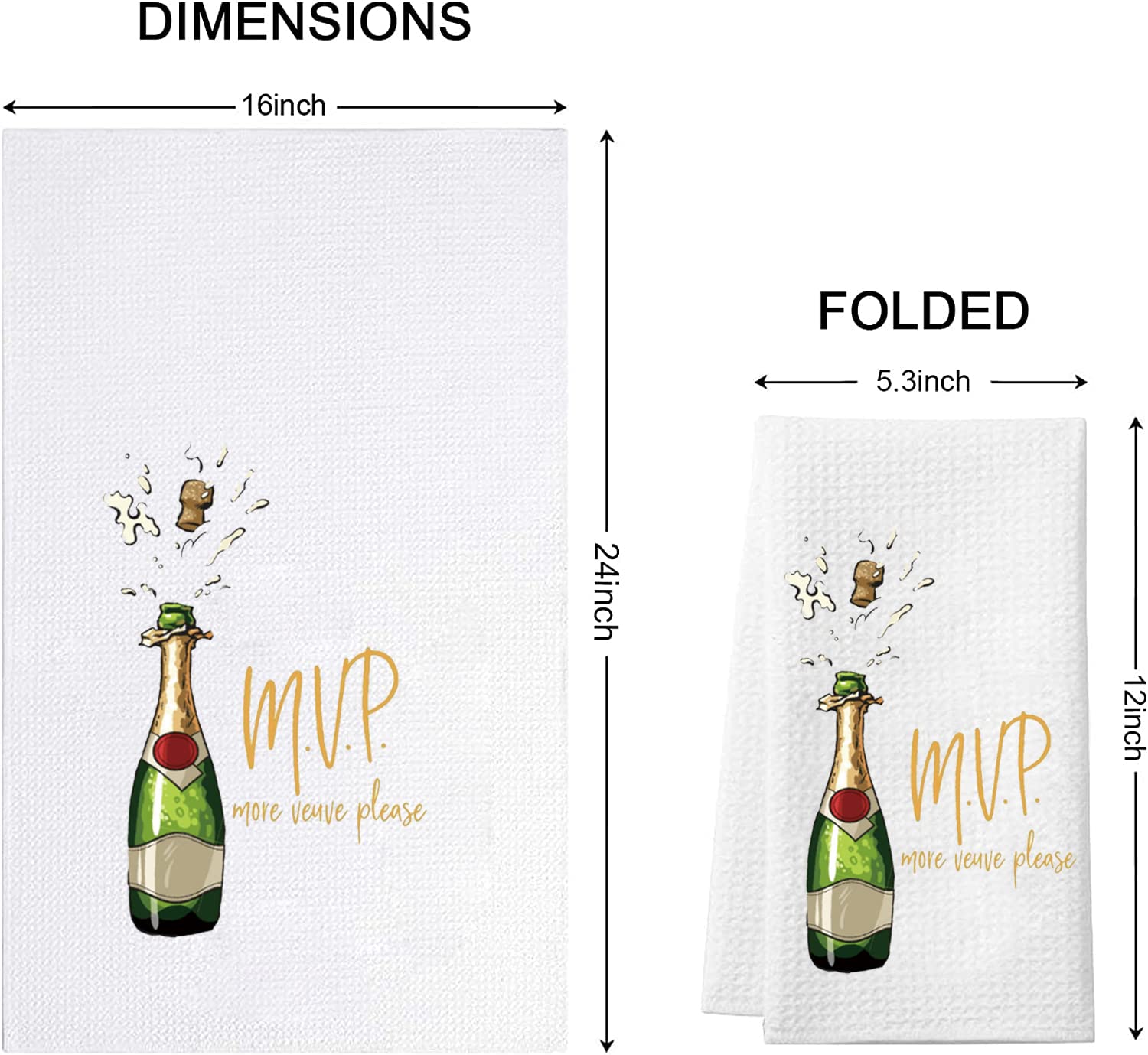 Funny Champagne Lover Gift Home Champagne Bar Decor Champagne Themed Flour Sack Kitchen Towel Dish Towel (MVP Towel)