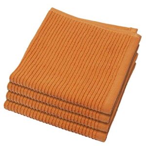 now designs ripple kitchen dishcloth, set of 4, kumquat orange