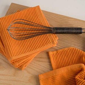 Now Designs Ripple Kitchen Dishcloth, Set of 4, Kumquat Orange