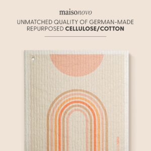 MAISONOVO Swedish Dishcloths | Swedish Dish Towels - Modern Pack of 4 | Reusable Paper Towels | Reusable Dishcloths | Swedish Dishcloths for Kitchen