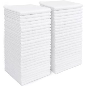 simpli-magic white microfiber bar mop kitchen towels, pack of 50, size: 15” x 18”, white