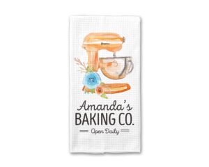 personalized baking co. kitchen towel | custom waffle weave dish towel | personalized kitchen towel | housewarming gift | wedding gift | housewarming gift | mixer kitchen towel | baking towel